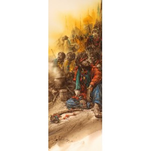 Ali Abbas, 11 x 30 Inch, Watercolor on Paper, Figurative Painting, AC-AAB-188